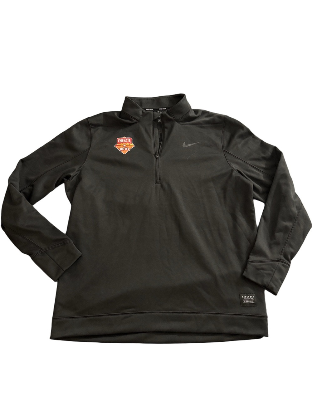 Nike Golf Dri-FIT 1/4 Zip Pullover Cheez-It Bowl Black Jacket Large